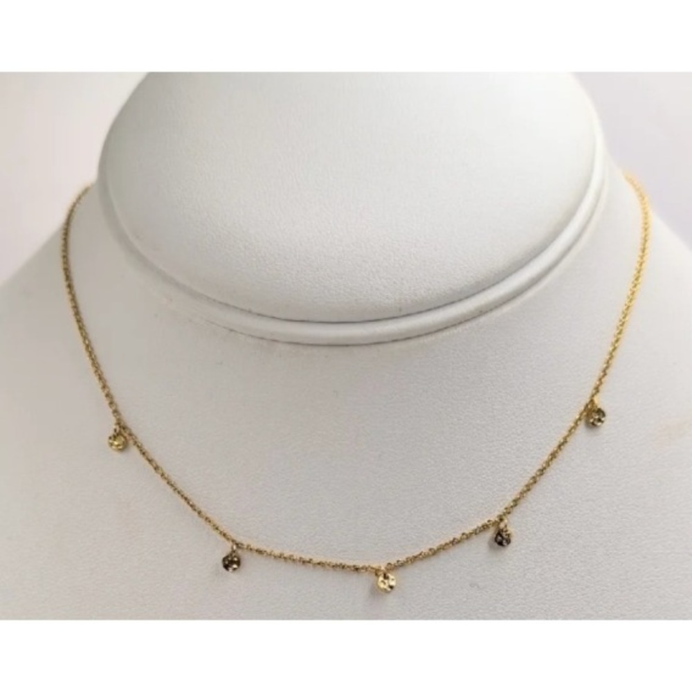 Gorjana Gold Hammered Coin Charm Choker Necklace Adjustable 18 Inch